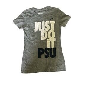 NWT Nike Penn State Just Do It Graphic Tee Shirt Grey PSU Nittany Lions Small